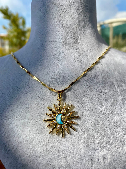 Altın Kaplama Güneş Kolye