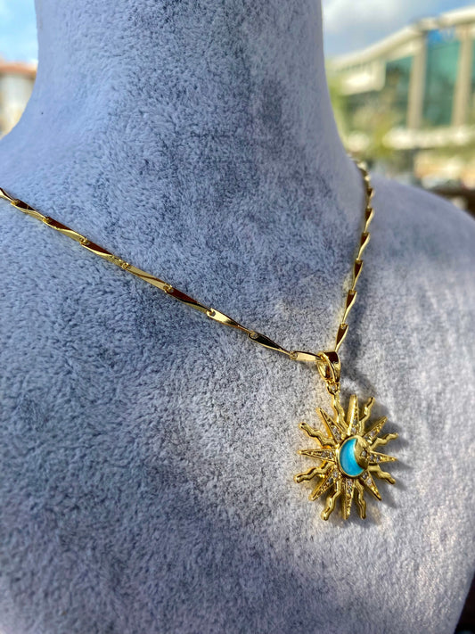 Altın Kaplama Güneş Kolye