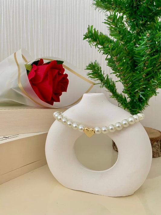 Kadın Mini Kalpli İnci Bileklik