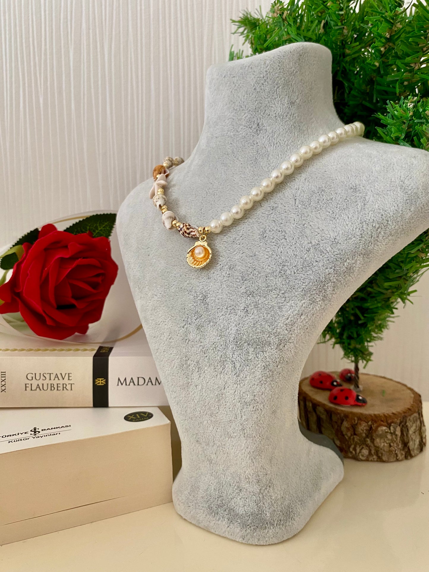 Deniz Kabuğu İstiridye İnci Kolye