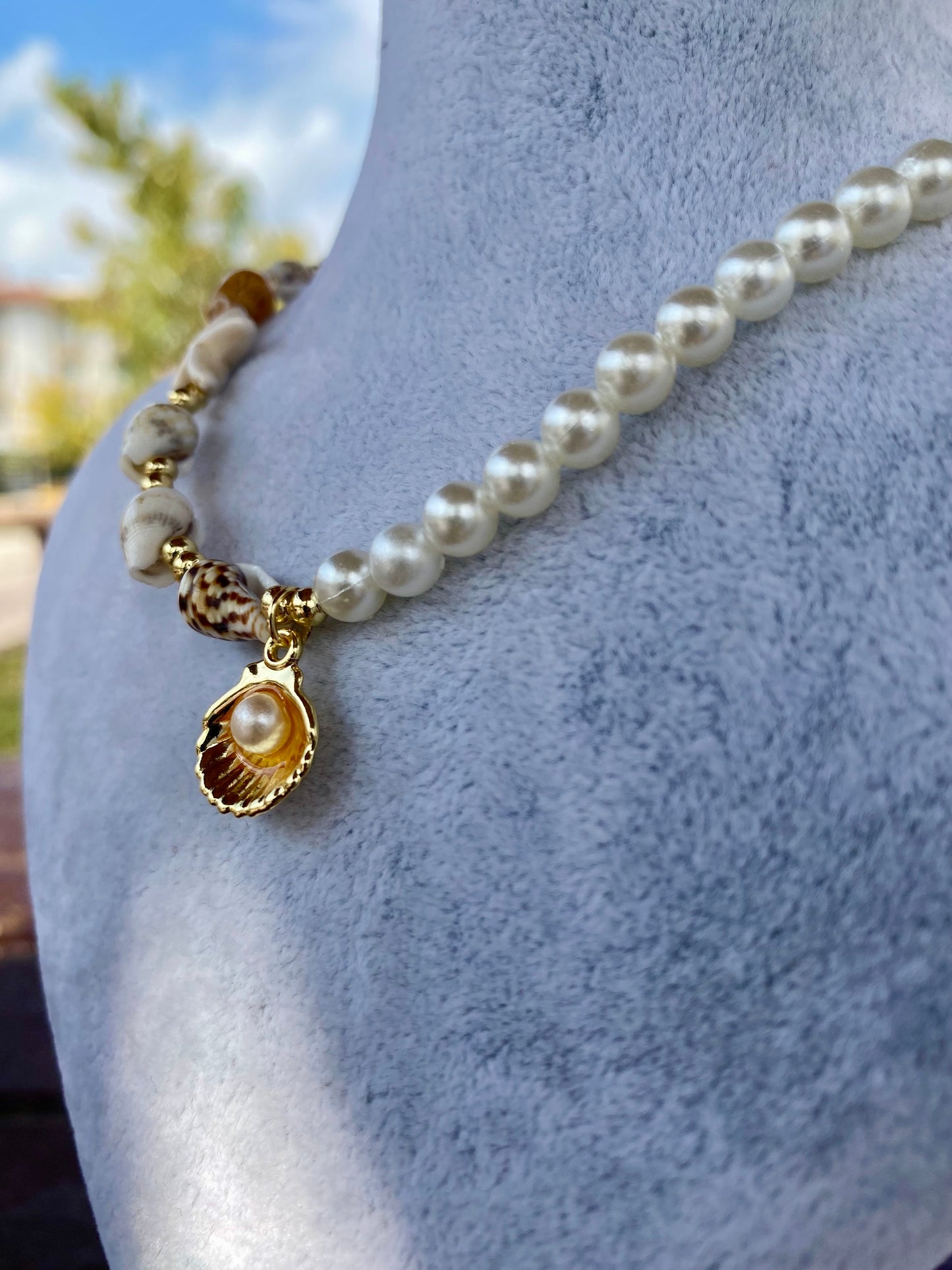 Deniz Kabuğu İstiridye İnci Kolye