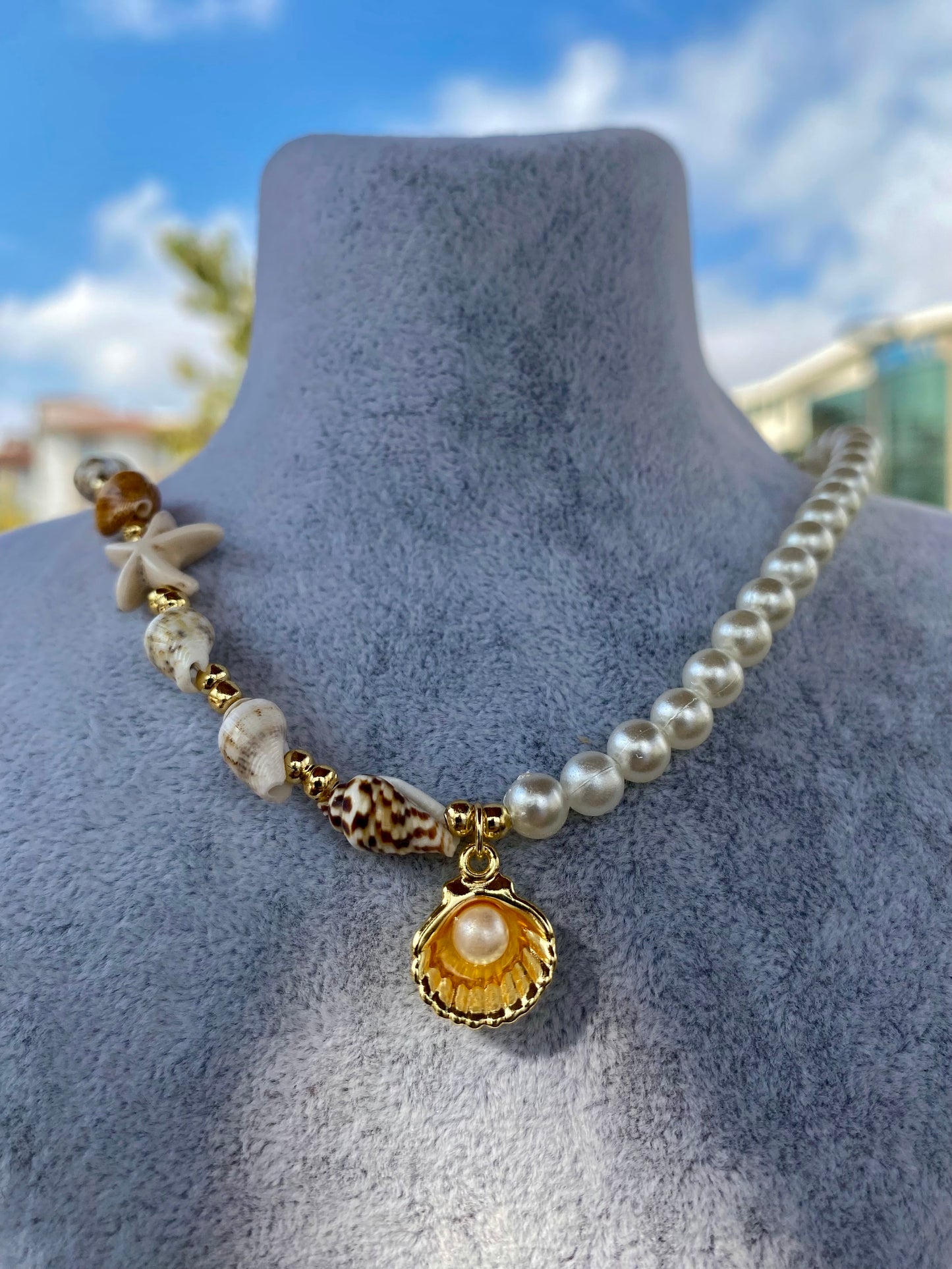 Deniz Kabuğu İstiridye İnci Kolye